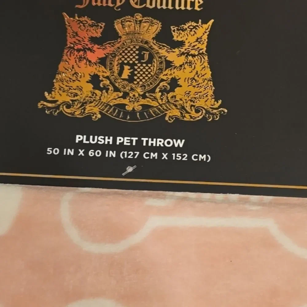 Juicy Couture Signature Logo Bones Plush Pet‎ Throw Blanket